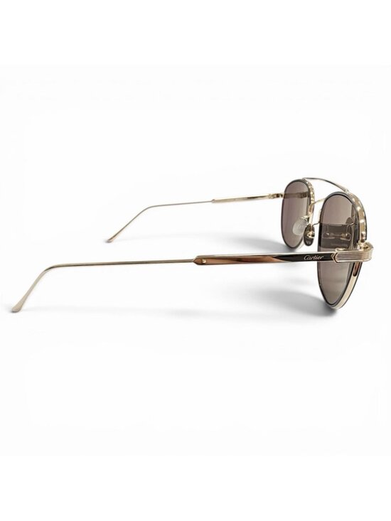 Cartier C de Cartier Two Bridge Sunglasses Gold Black Demo Lens Eyewear main image 6